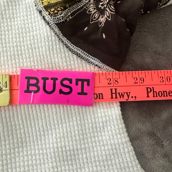 WE THE FREE Womens Top Medium Blossom Thermal Patchwork Balloon Sleeve Bohemian - Picture 9 of 11